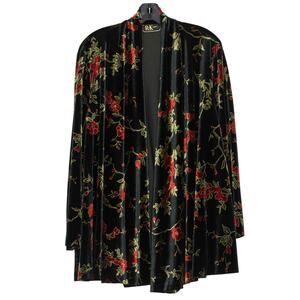 Vintage R&K Evening Jacket Velvet Floral Mother Of The Bride Special Occasion 1X